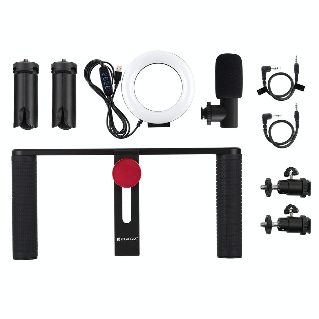 4-In-1 Vlogging Kit With 4.7 Ring Light Mic Tripod & Stabilizer-1915197292105830403