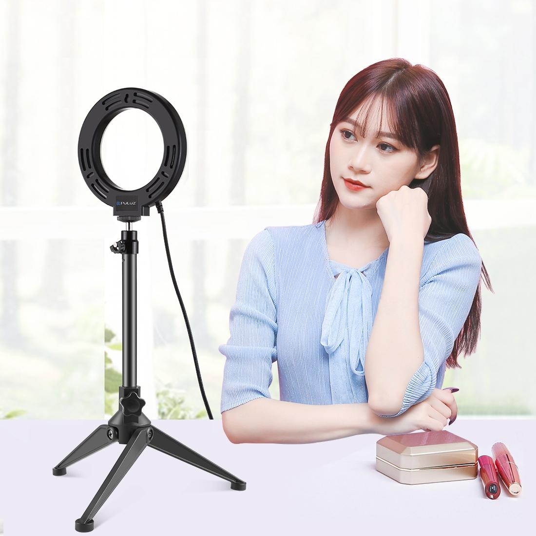 Usb 3 Modes Dimmable Led Ring Light With Tripod Holder And Cold Shoe Ball Head - 4.7 Inch Diameter-1915198024741687304