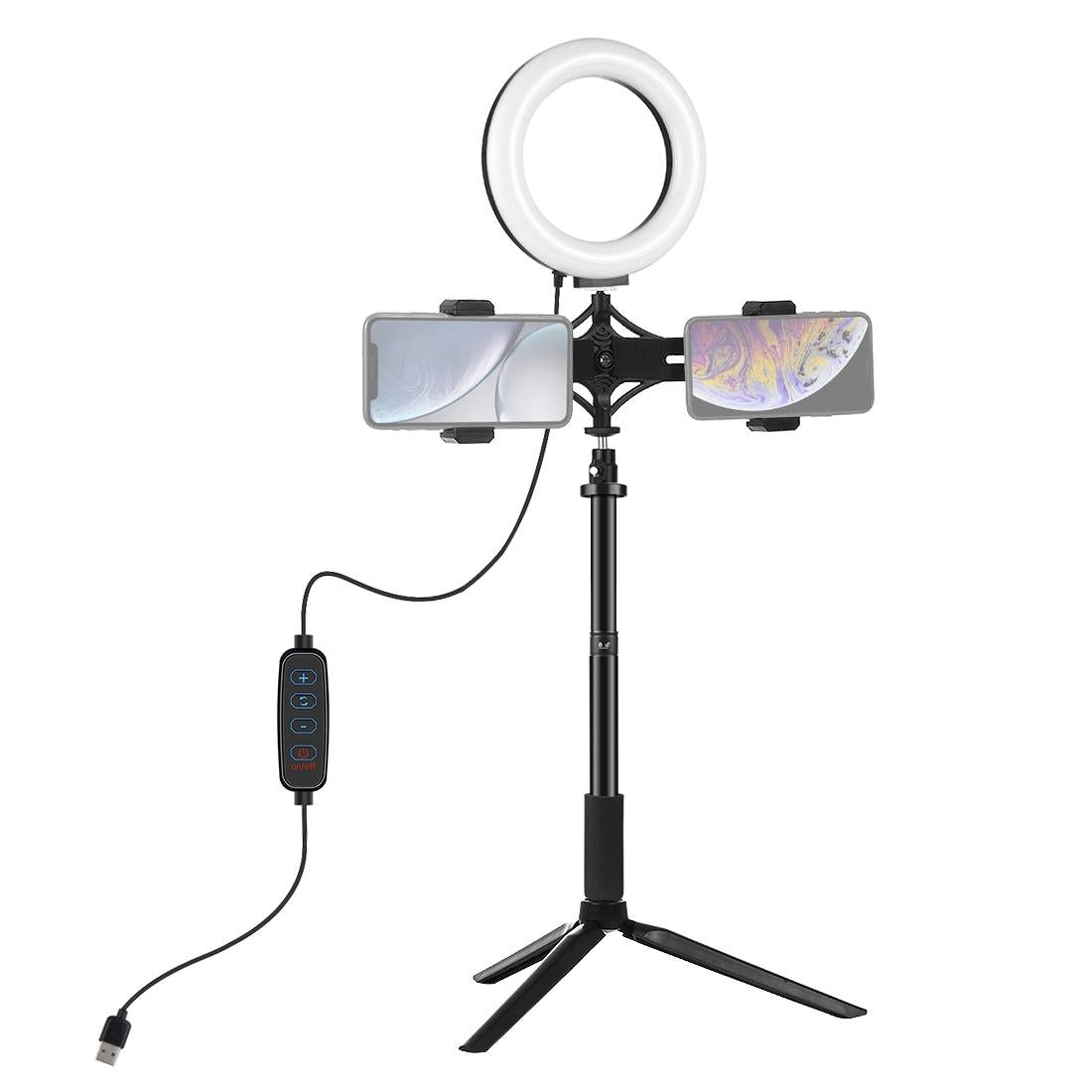 Live Broadcast Phone Bracket &amp; Tripod Mount With Extension Rod &amp; 6.2 Inch Led Ring Light Kit-1915197299949178881