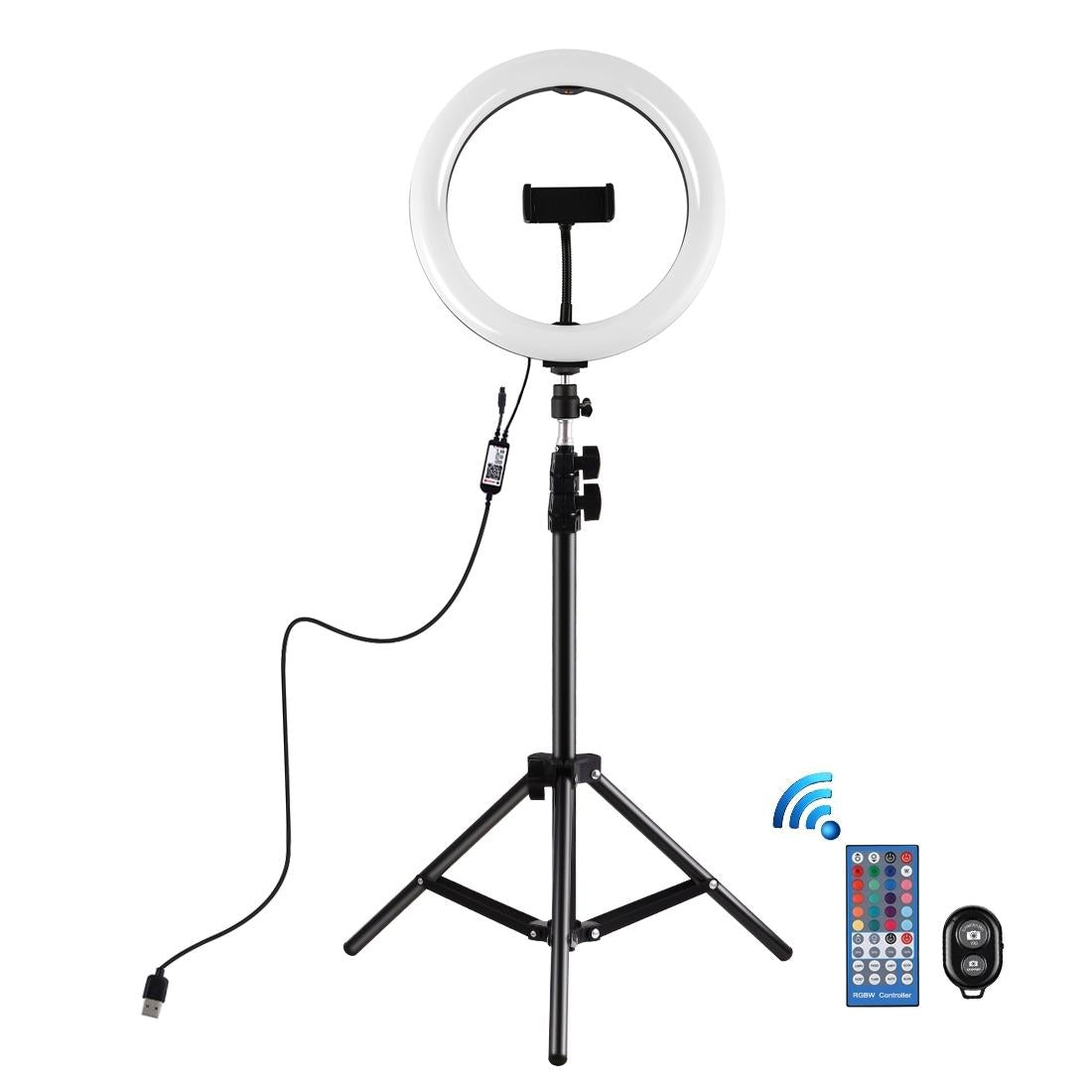 10.2 Rgbw Led Ring Light Kit With Tripod Remote And Phone Clamp-1915196703506567169