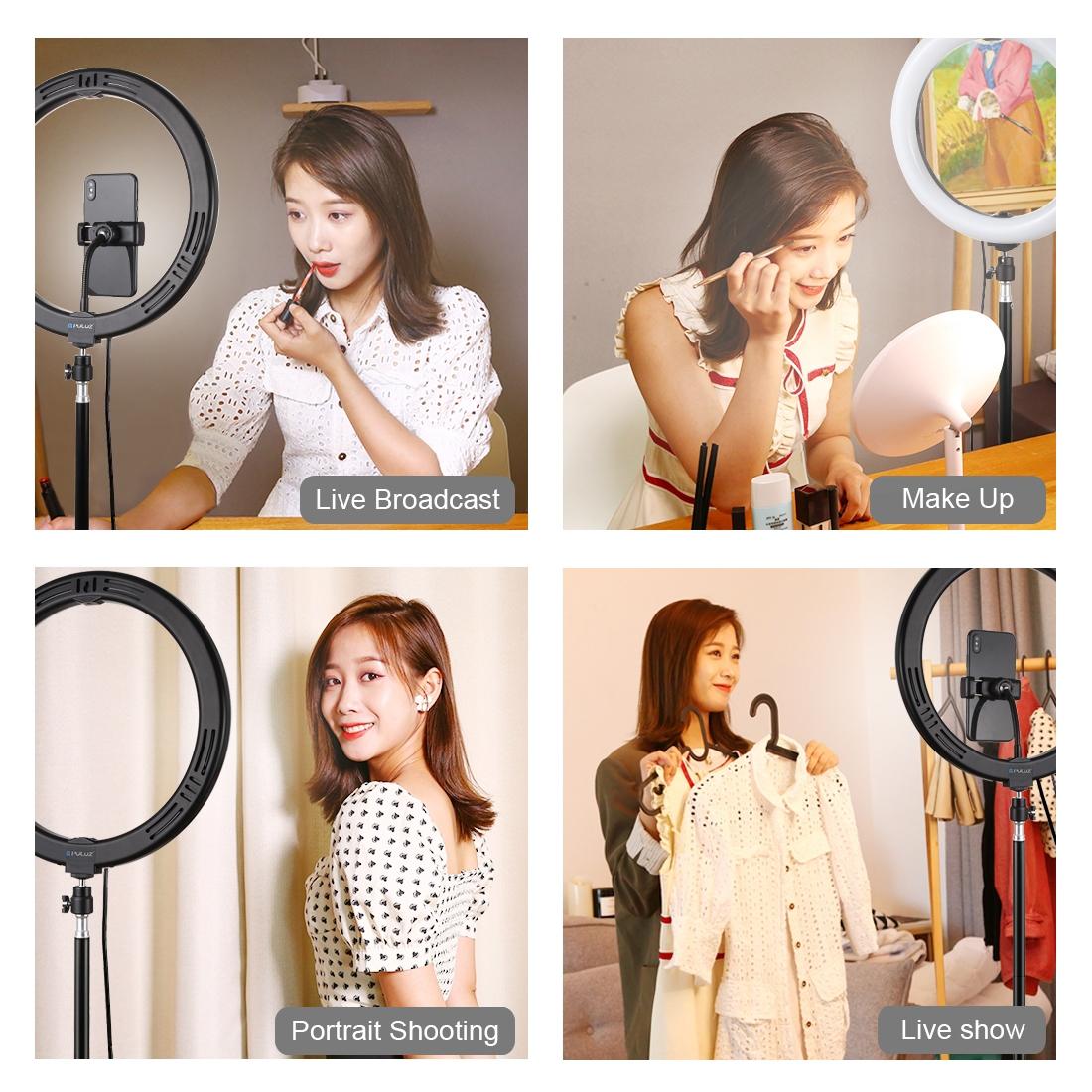 11.8 Led Ring Light With Tripod And Phone Clamp - 3 Modes Dual Colour Temperature Dimmable - Perfect For Vlogging And Live Streaming-1915196740164784129