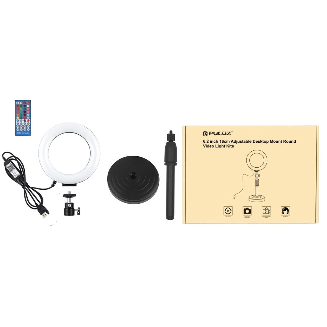 6.2 Rgbw Led Ring Light With Remote And Tripod-1915196757072023556