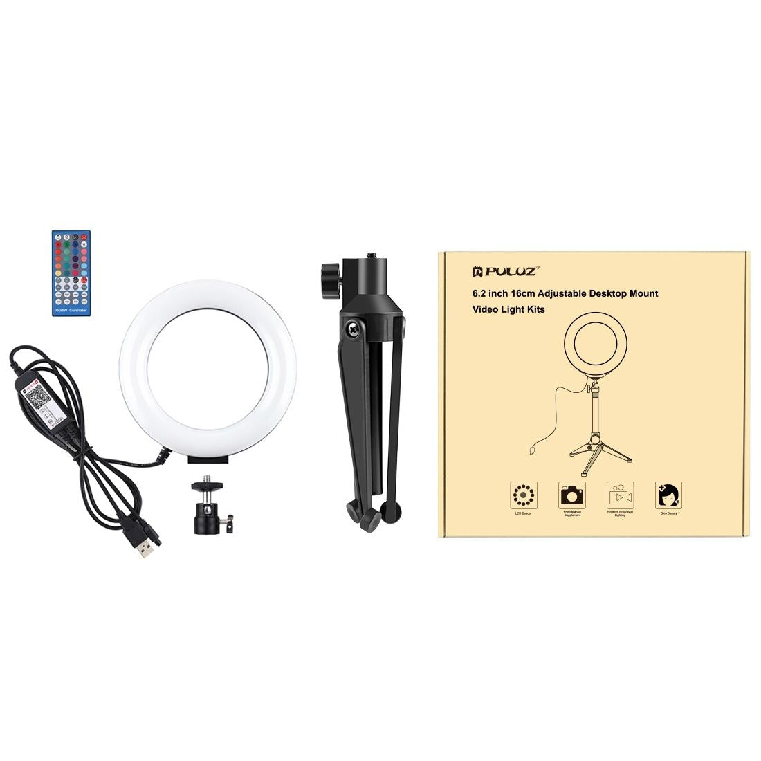 6.2 Rgbw Led Ring Light With Tripod And Remote Control-1915196772515450884