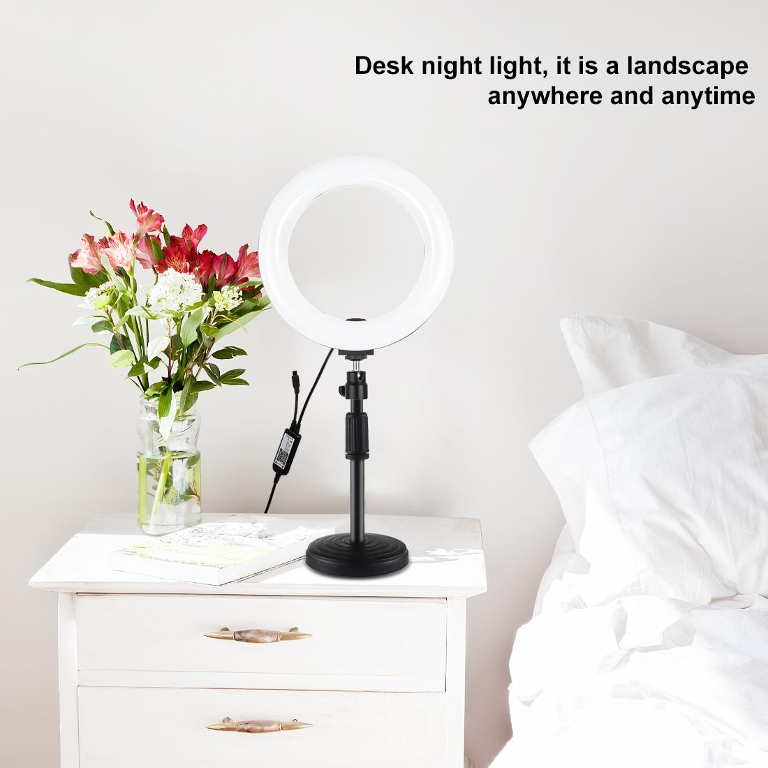 7.9 Rgbw Led Ring Light With Dual Colour Temperature And Phone Clamp-1915196683264856068