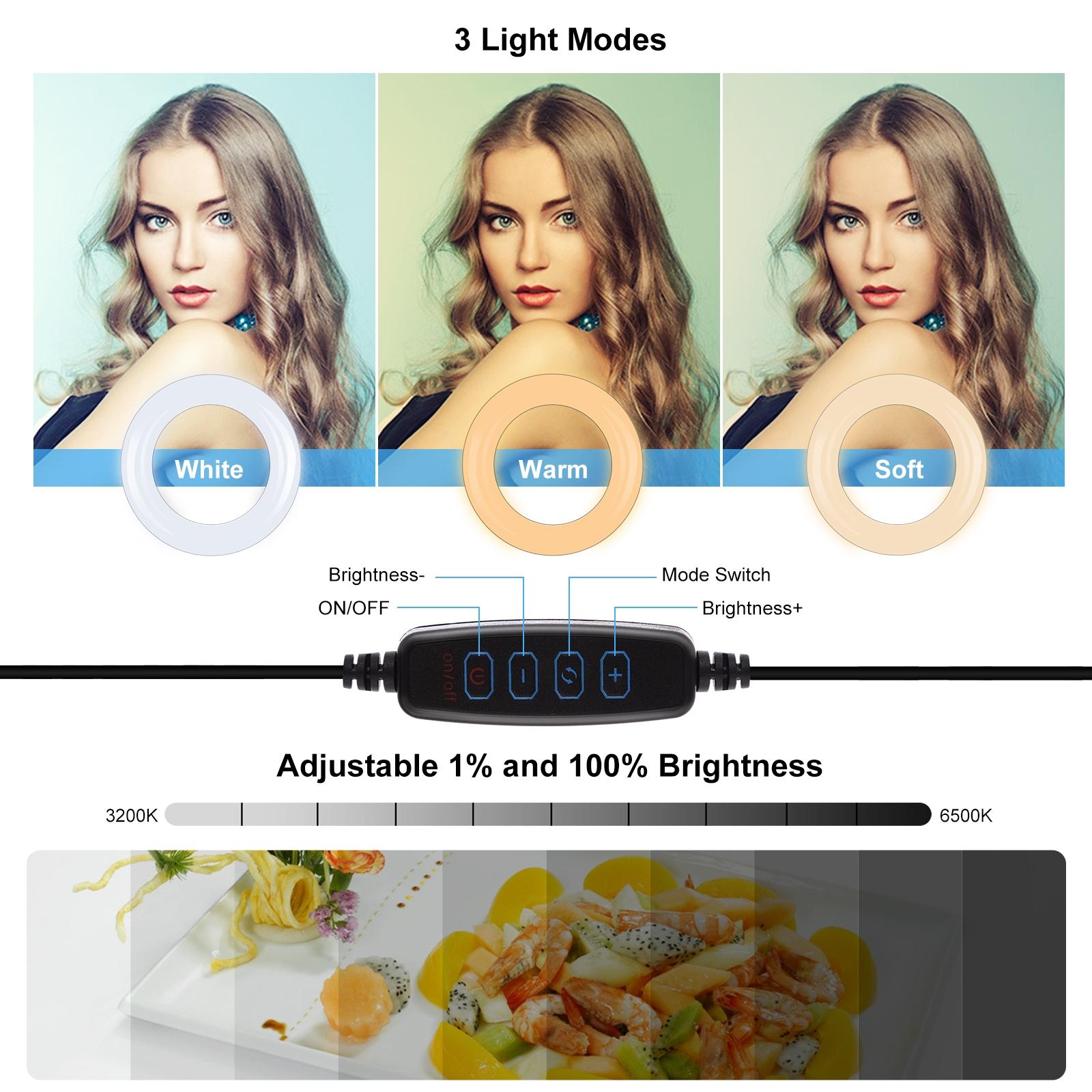 7.9 Ring Selfie Light With Dual Colour Led For Vlogging & Photography-1915196671587913732