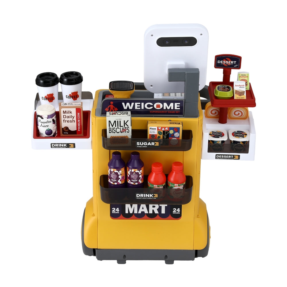 Keezi Kids Pretend Playset Supermarket Shopping Role Play Toy Cash Food 48PCS