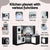 Keezi Kids Kitchen Play Set Wooden Pretend Cooking Playset w/Sounds Lights Black