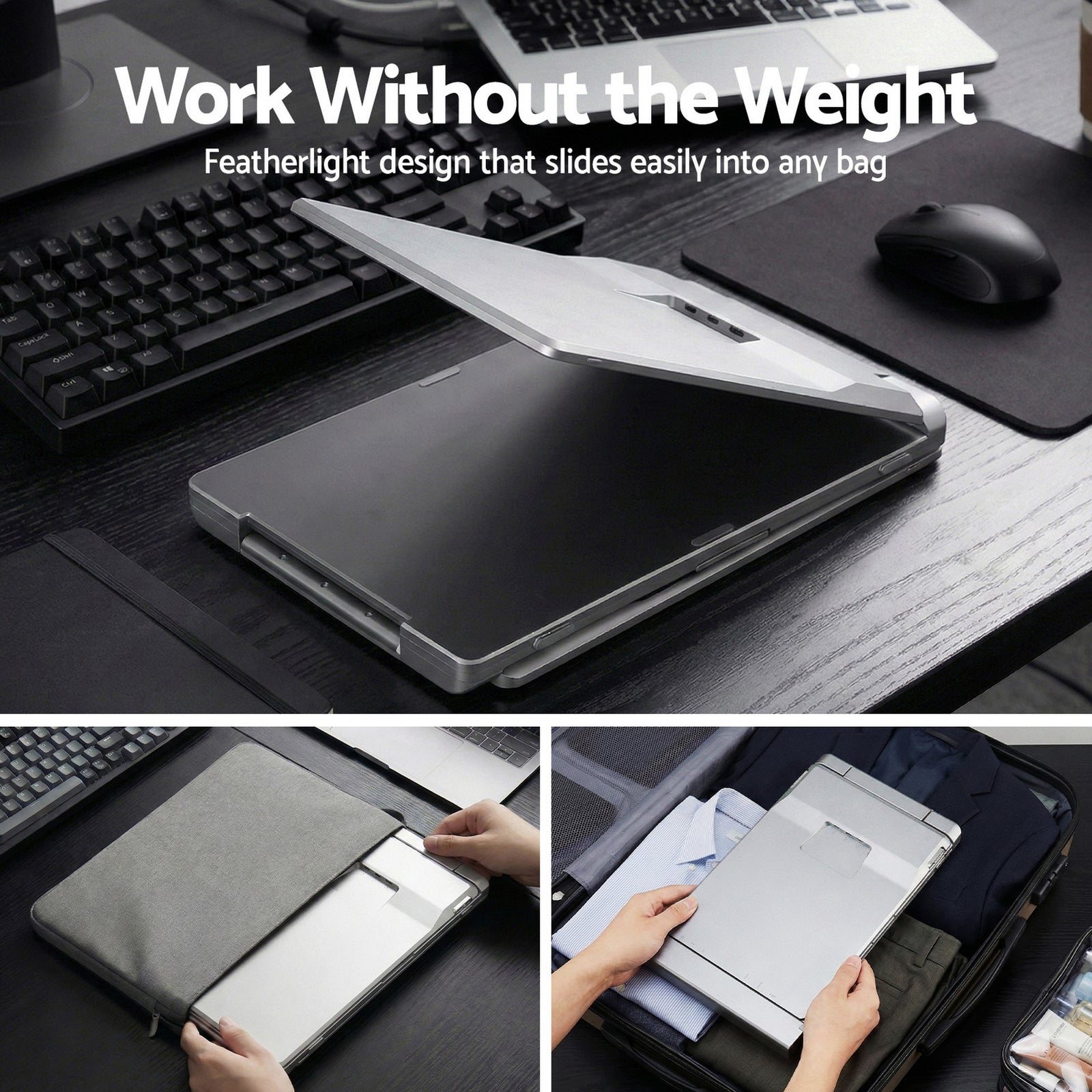 Devanti Triple Portable Monitor Laptop Screen Extender 15.6" Dual Display FHD IPS