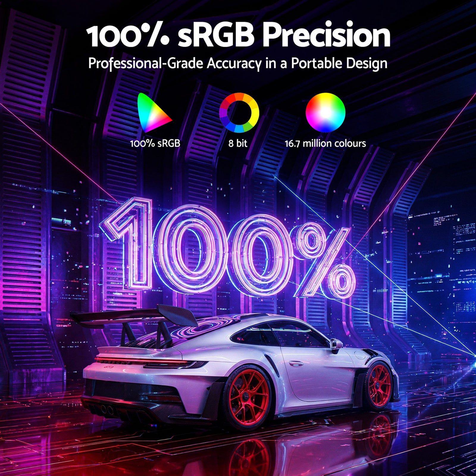 Devanti 15.6 Inch Portable Monitor FHD 1080P IPS USB-C HDMI Gaming Laptop Screen