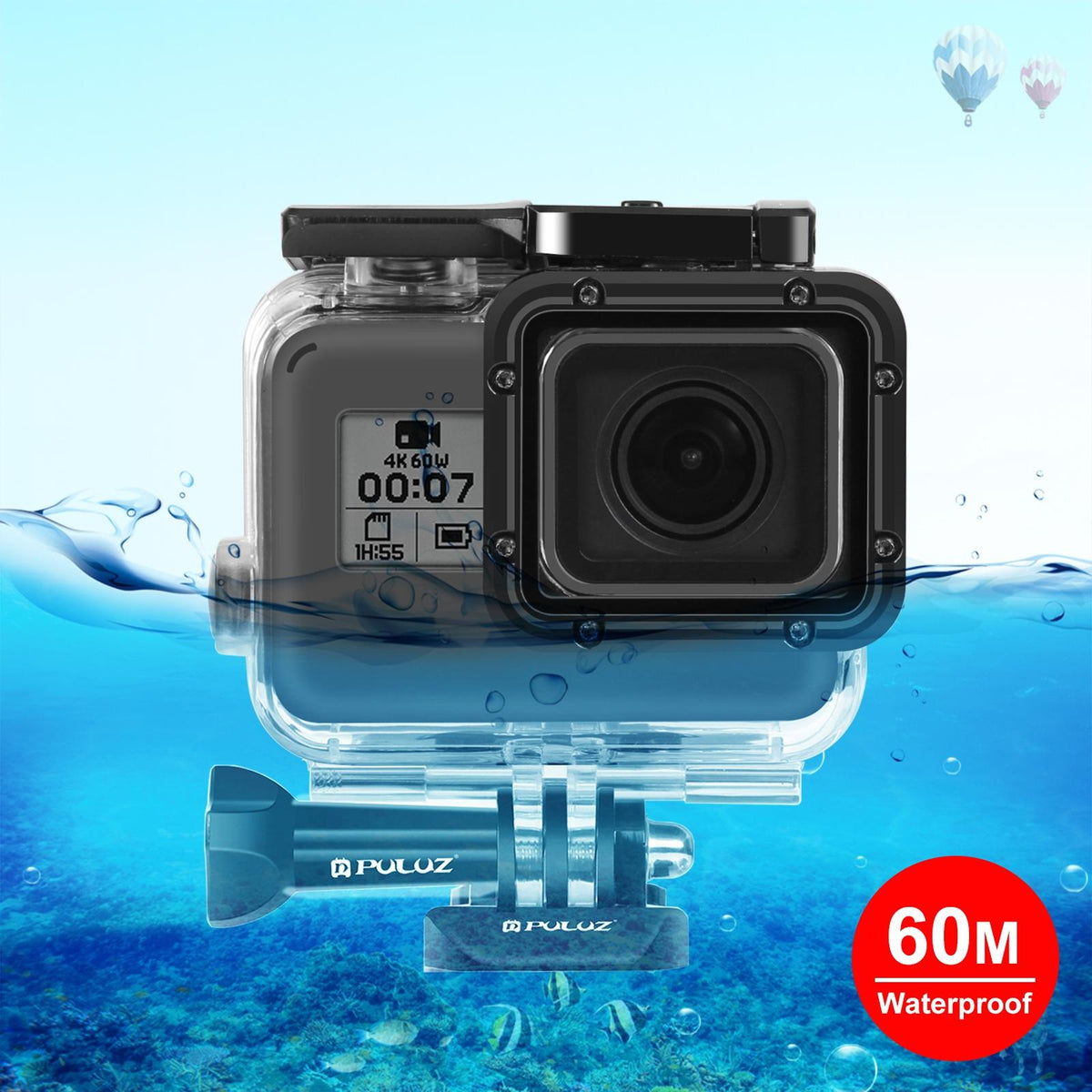 60M Waterproof Housing For Gopro Hero 2018 / 7 / 6 / 5 With Basic Mount-1922443478206386183