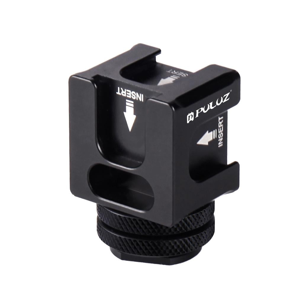 Aluminum 4-Head Hot Shoe Mount Adapter For Microphone And Flash Light-1915197891048247297