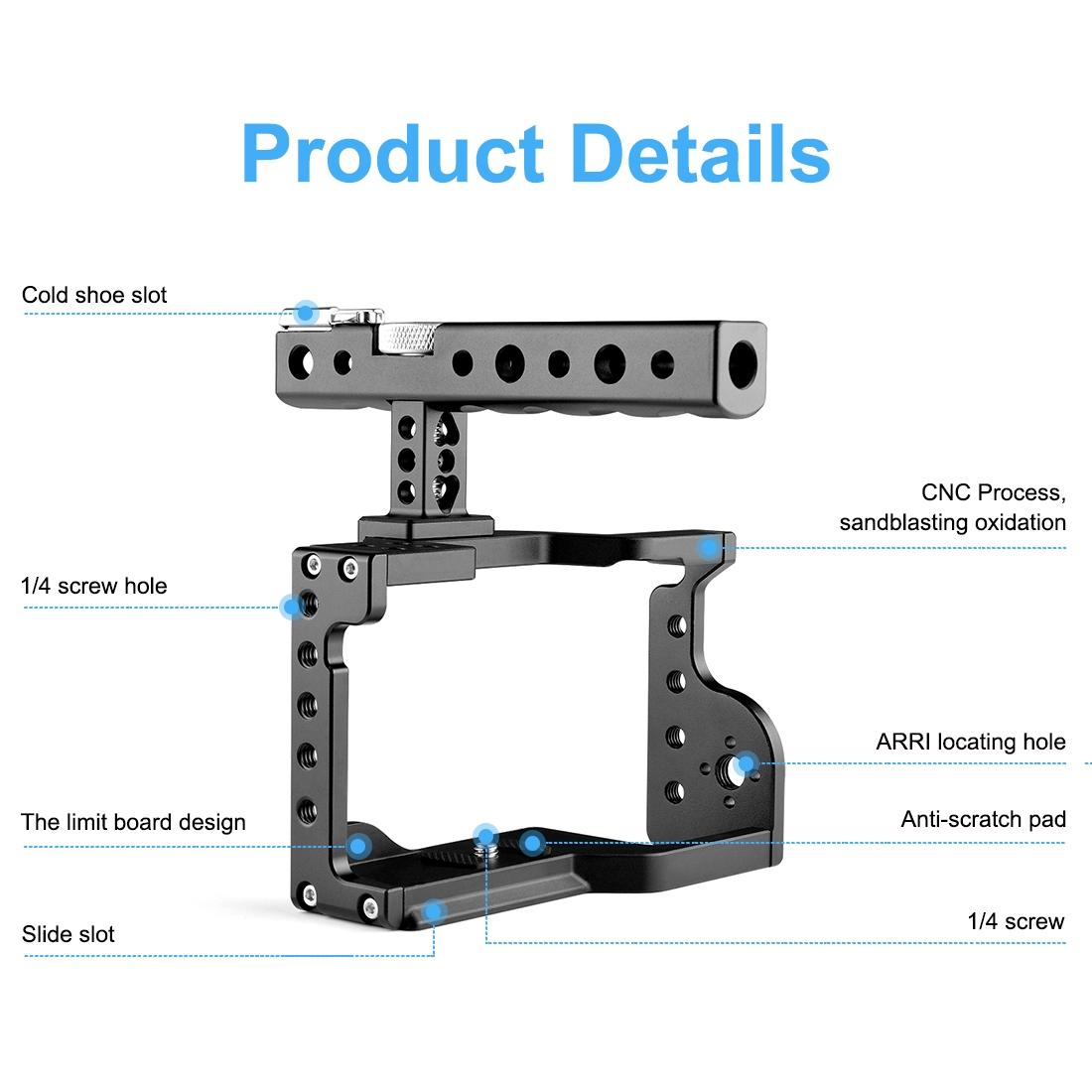 Sony A6600 Video Camera Cage Stabilizer With Handle - Black-1915196737497206787
