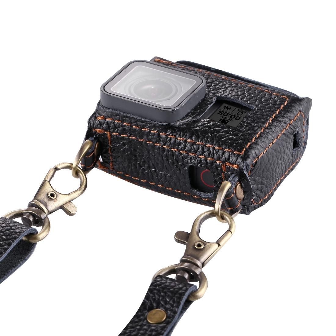 Genuine Leather Housing Case For Gopro Hero7 / 6 / 5 With Neck Strap And 52Mm Uv Lens-1915196761585094659