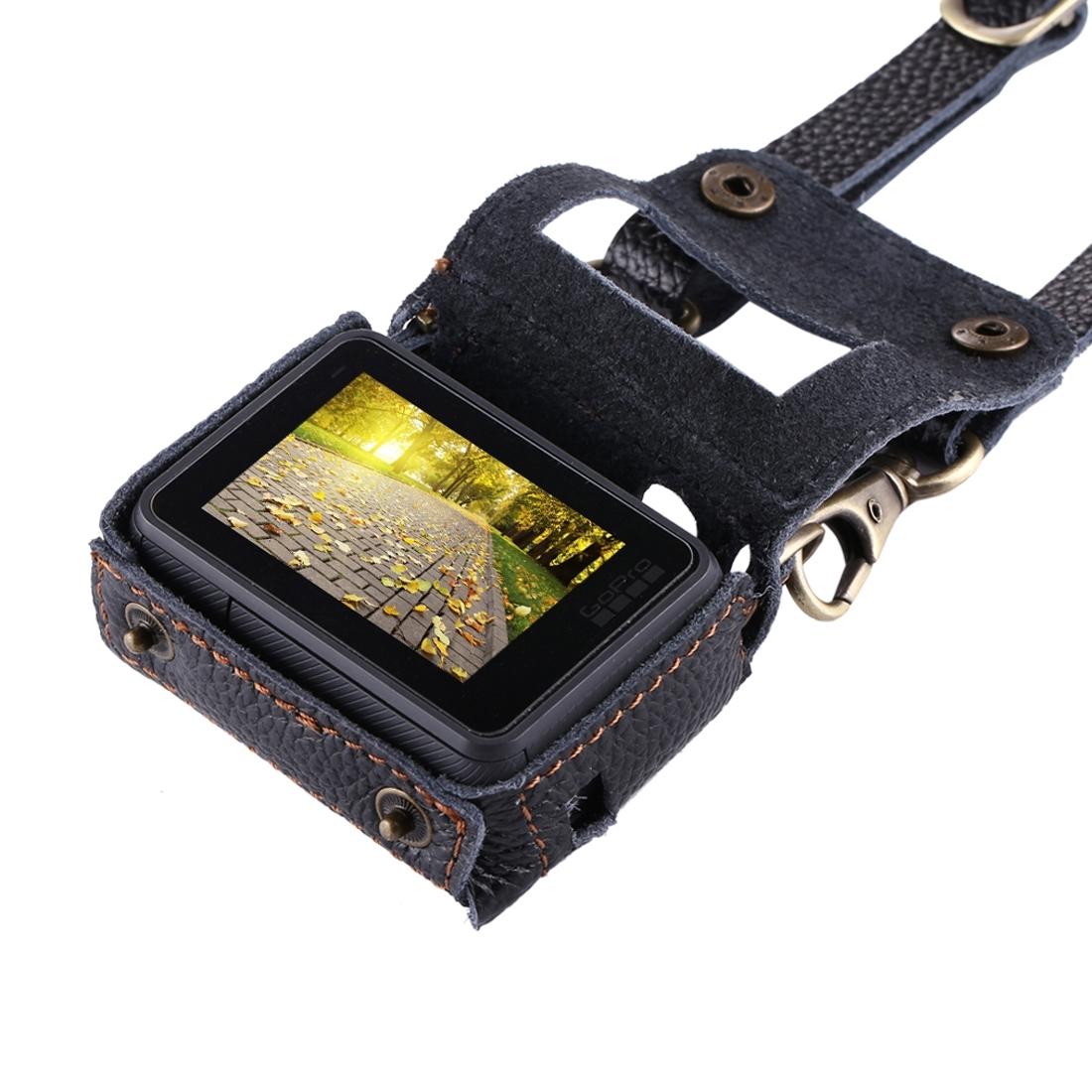 Genuine Leather Housing Case For Gopro Hero7 / 6 / 5 With Neck Strap And 52Mm Uv Lens-1915196761585094660