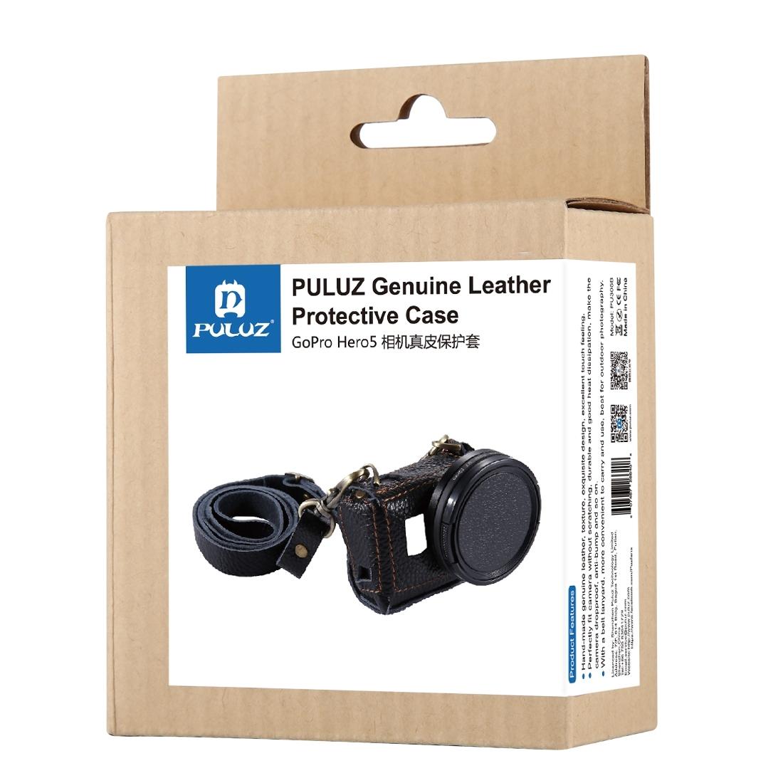 Genuine Leather Housing Case For Gopro Hero7 / 6 / 5 With Neck Strap And 52Mm Uv Lens-1915196761585094662