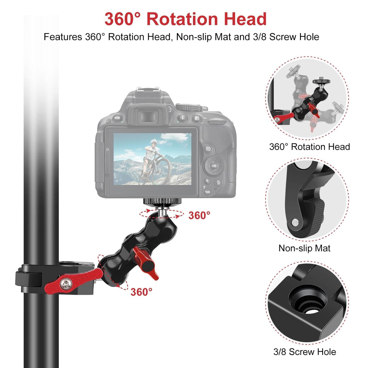 Versatile Magic Arm Clamp For Mounting - Red-1915196593099902980