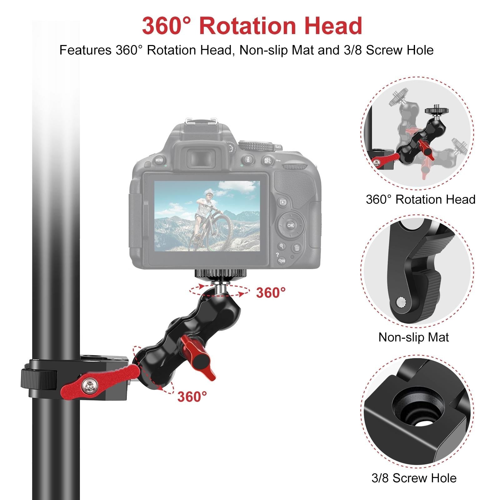 Versatile Magic Arm Clamp For Mounting - Red-1915196593099902980
