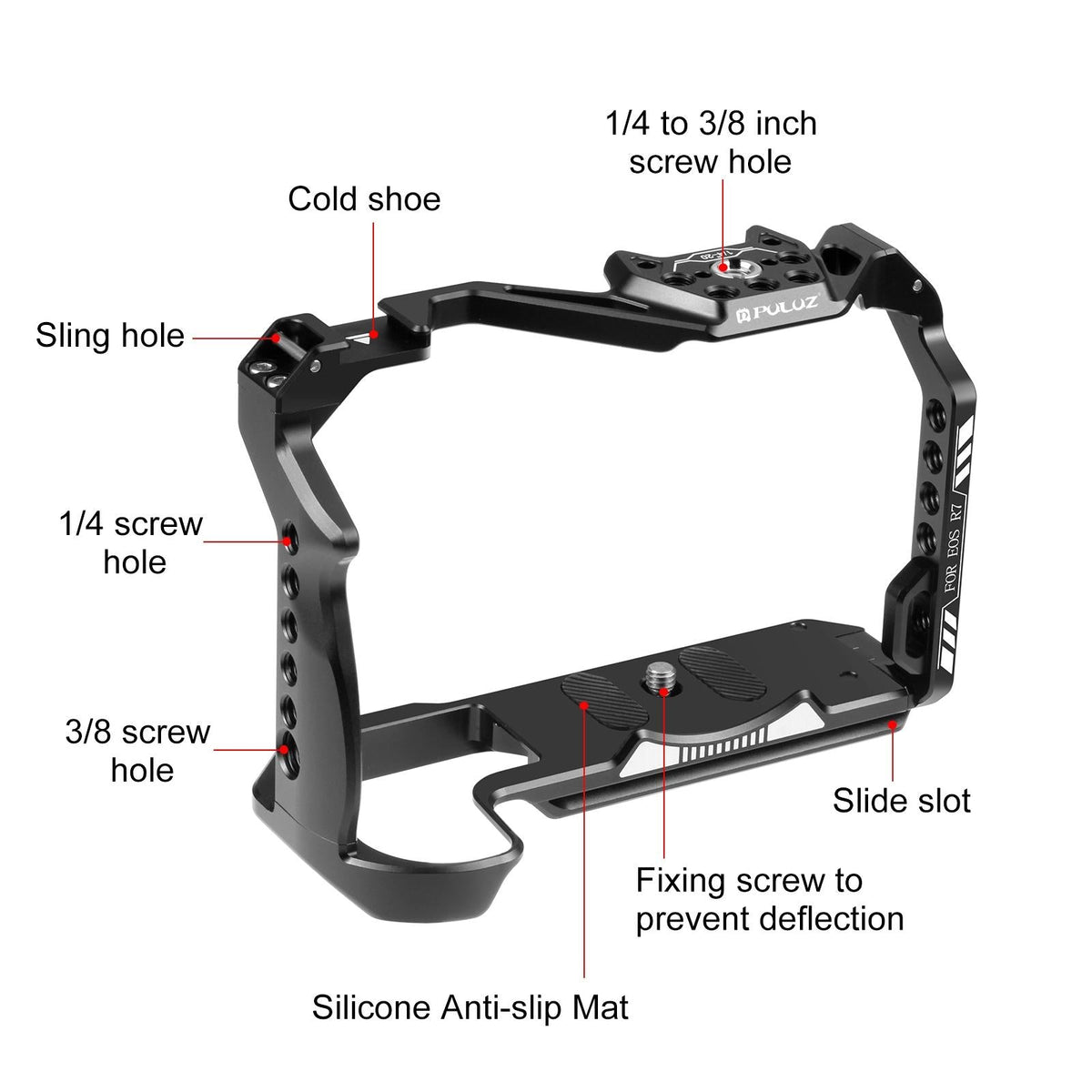 Metal Camera Cage For Canon Eos R7 Stabilizer Rig - Black-1915196775208194050