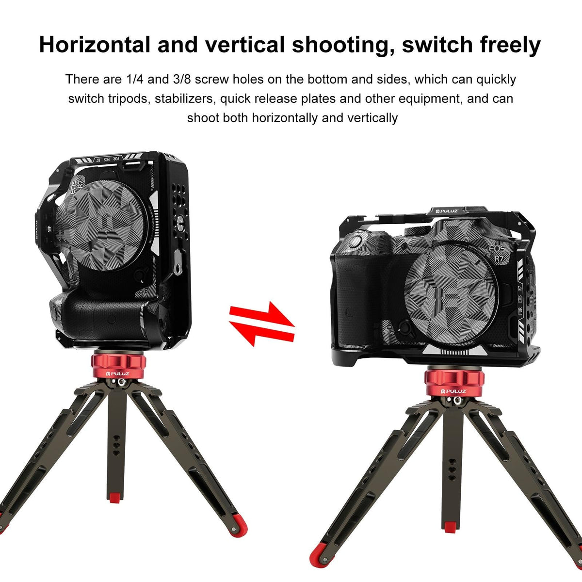 Metal Camera Cage For Canon Eos R7 Stabilizer Rig - Black-1915196775208194052