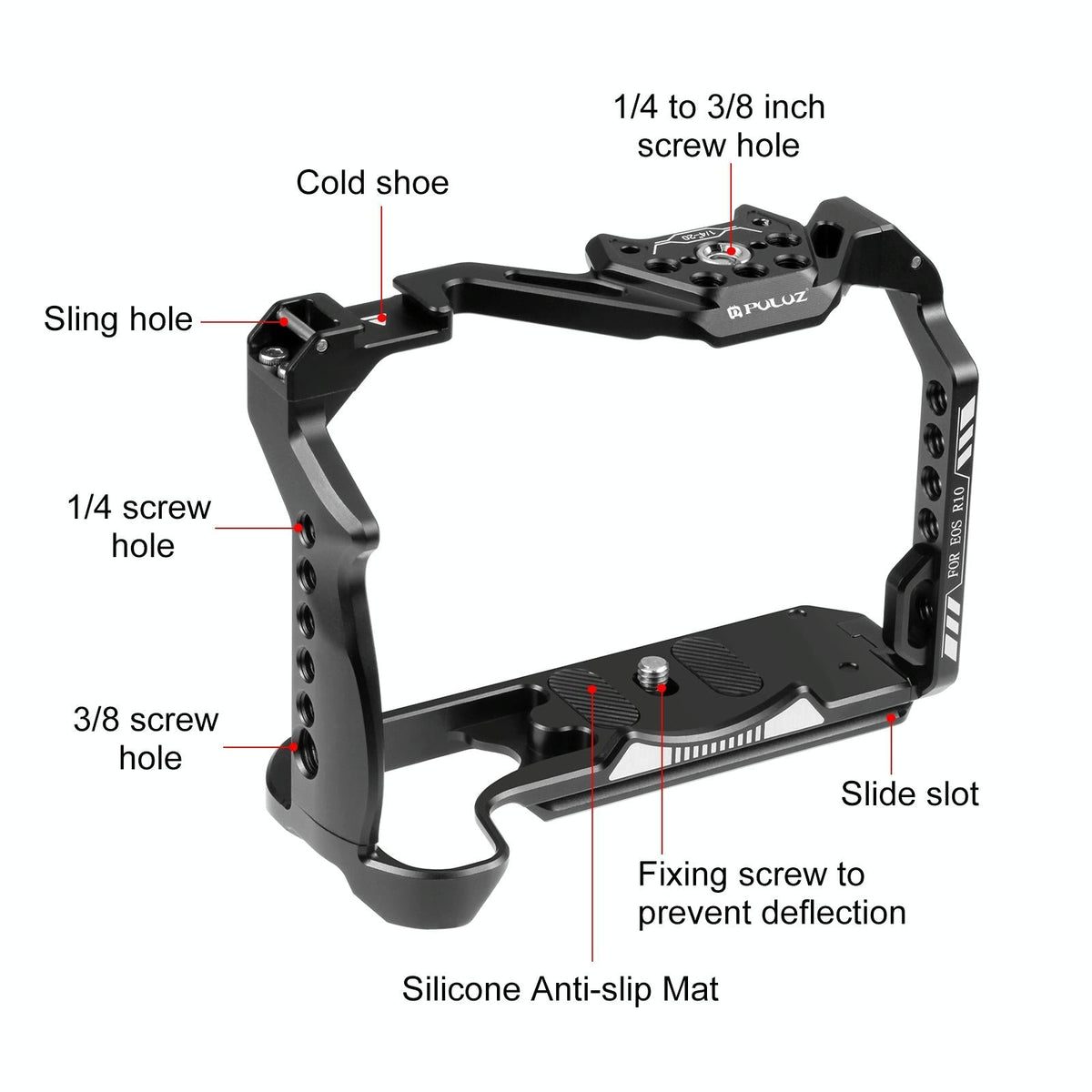 Metal Camera Cage For Canon Eos R10 Stabilizer Rig - Black-1915196790316077058