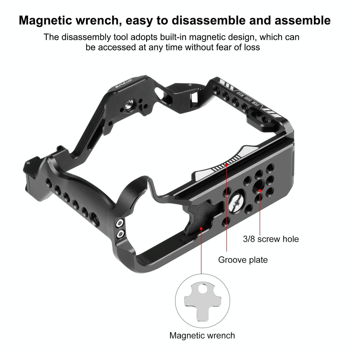 Metal Camera Cage For Canon Eos R10 Stabilizer Rig - Black-1915196790316077059