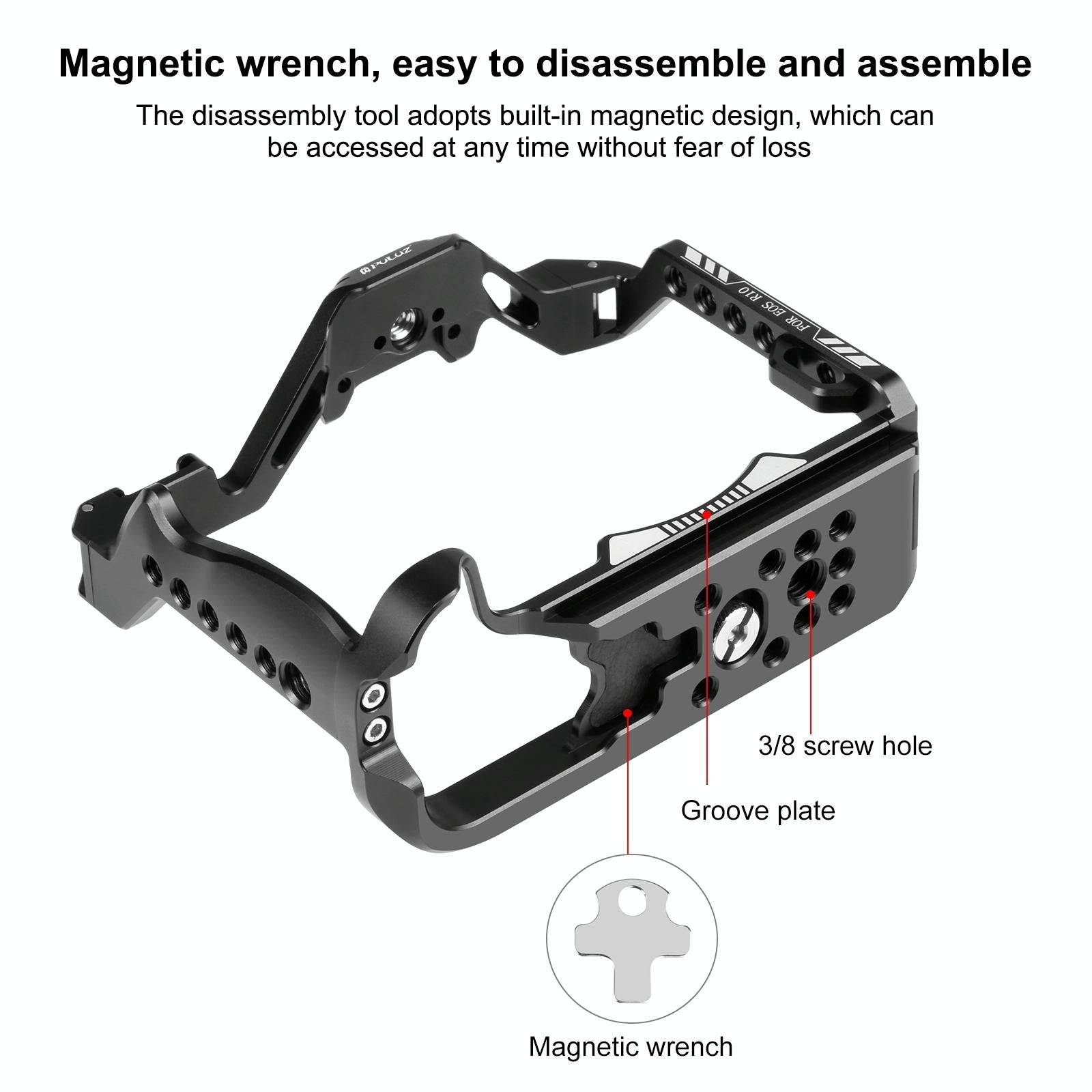 Metal Camera Cage For Canon Eos R10 Stabilizer Rig - Black-1915196790316077059