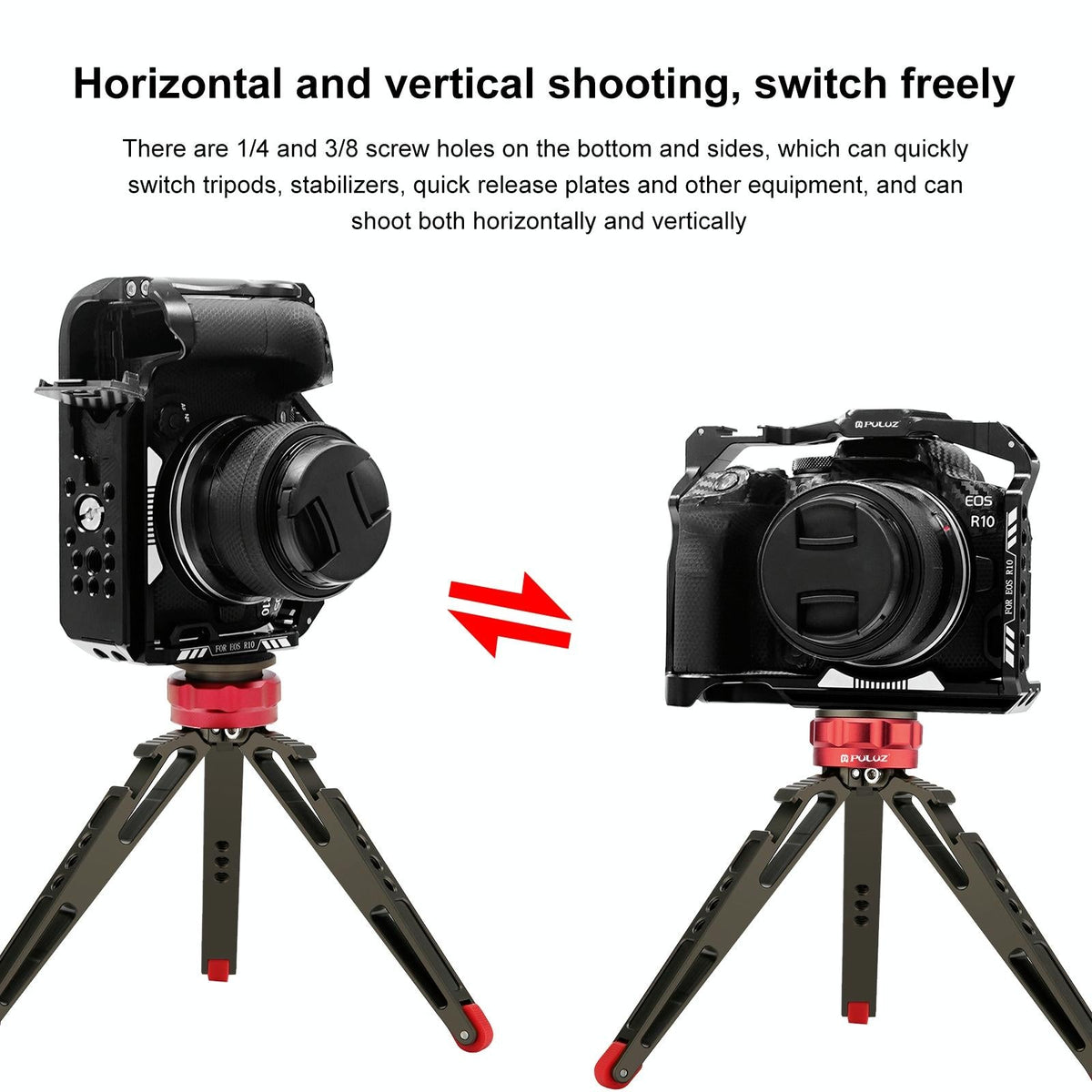 Metal Camera Cage For Canon Eos R10 Stabilizer Rig - Black-1915196790316077060