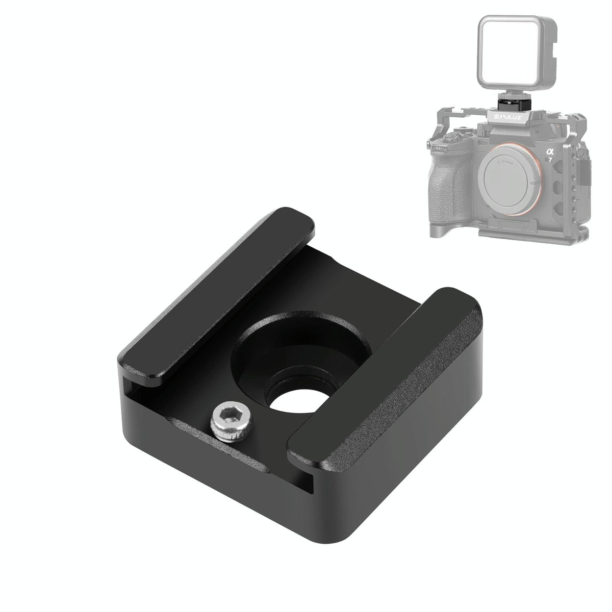 Aluminum Cold Shoe Mount For Microphone Or Flash Light - Black-1915196486765907975