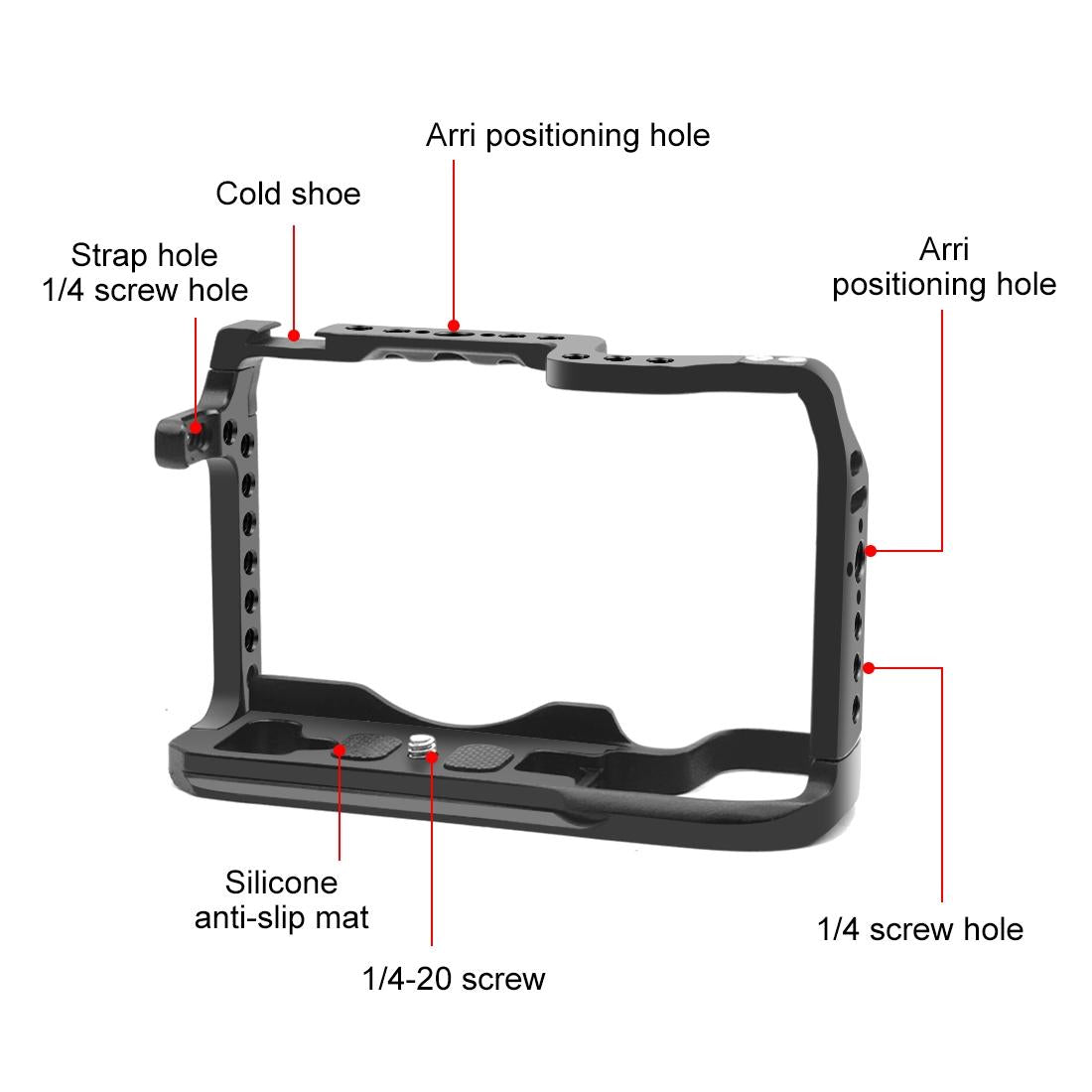 Metal Camera Cage For Canon Eos-Rp Stabilizer Rig - Black-1943465052837384194