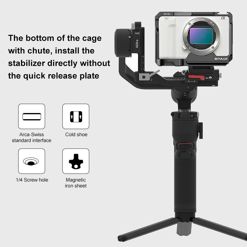 Aluminum Camera Cage For Sony Zv-E1 Stabilizer - Black-1915196792593584135