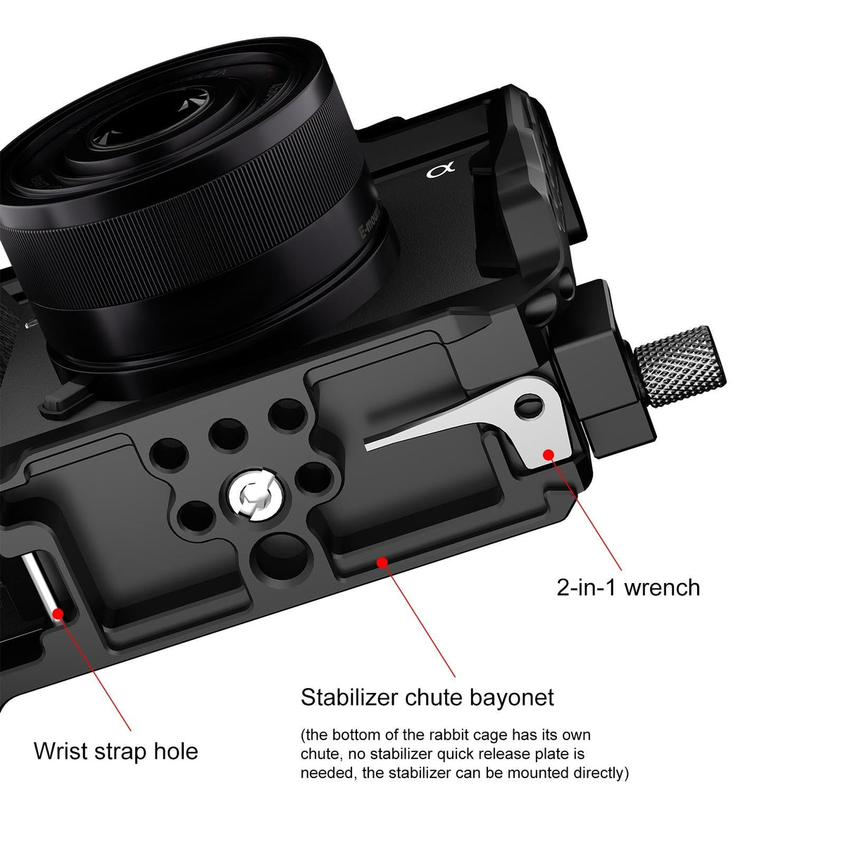 Metal Camera Cage Stabilizer For Sony A6700 - Black-1915196731012812804