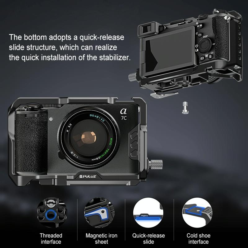 Sony A7Cm2 / 7C Ii / 7Cr Metal Camera Cage Stabilizer - Black-1915196793063346182