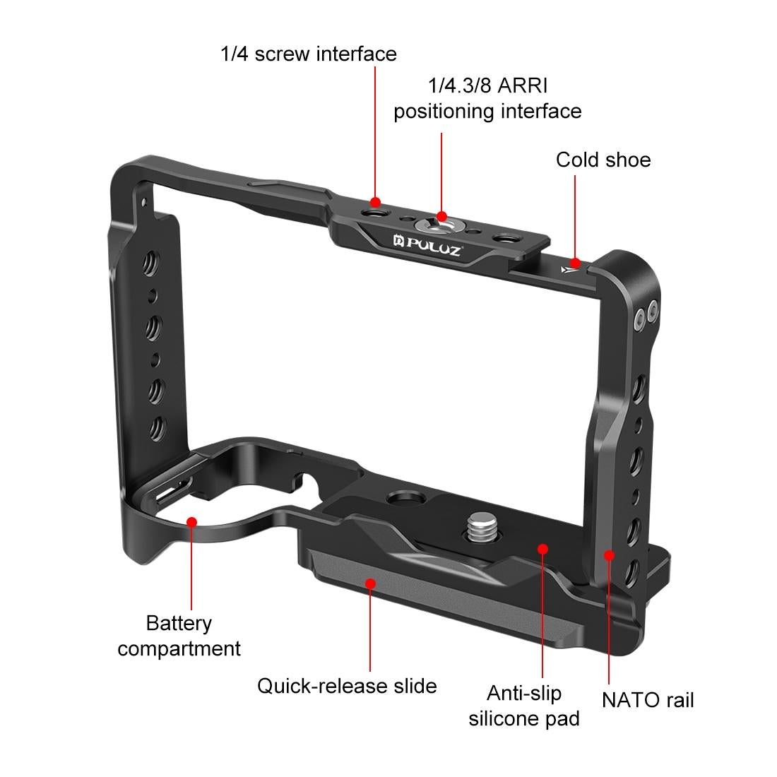 Sony Zv-E10 Ii Camera Cage Stabilizer - Black Metal-1915196499566923778