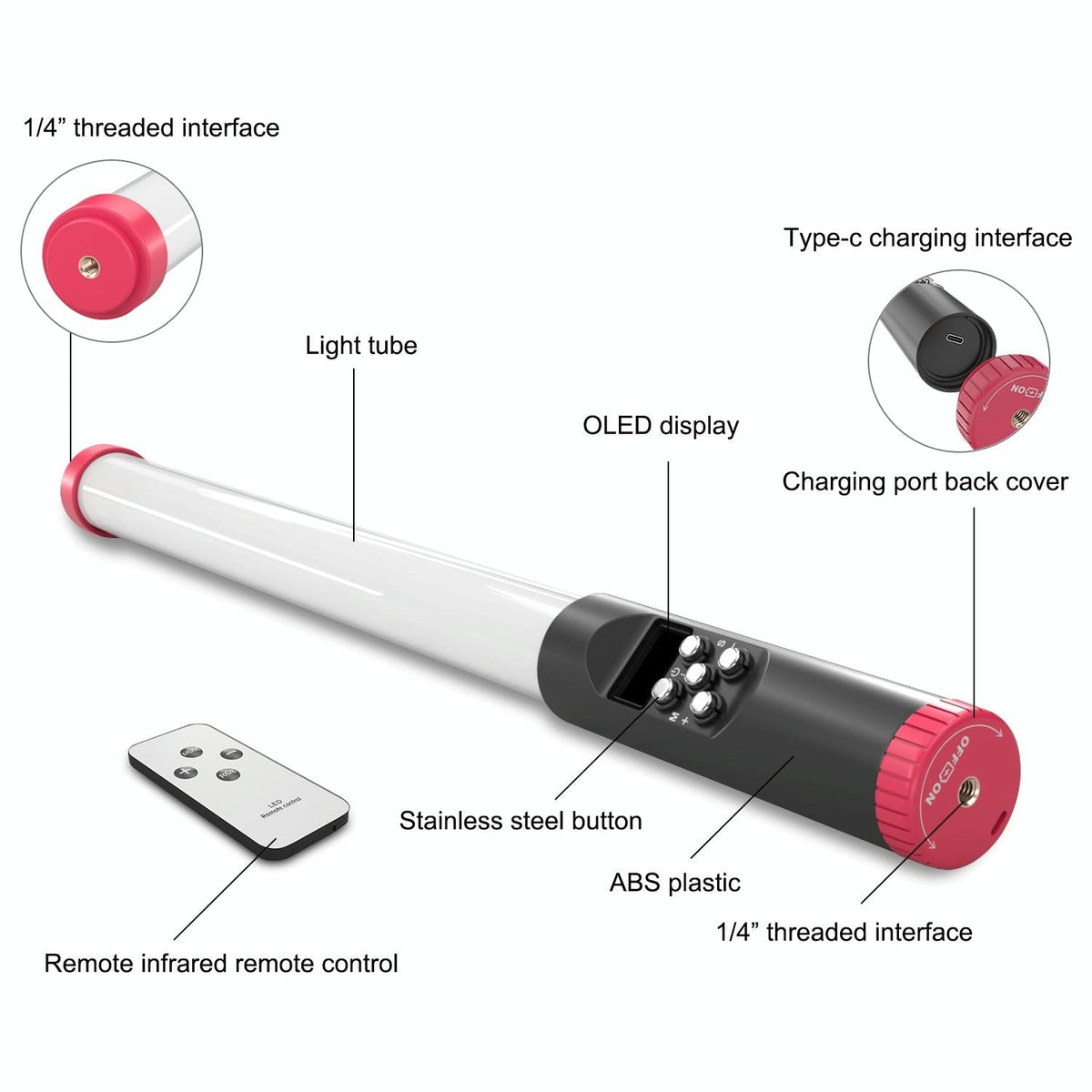 Waterproof Handheld Light Stick With Remote Control - 114 Leds-1964932154223890433