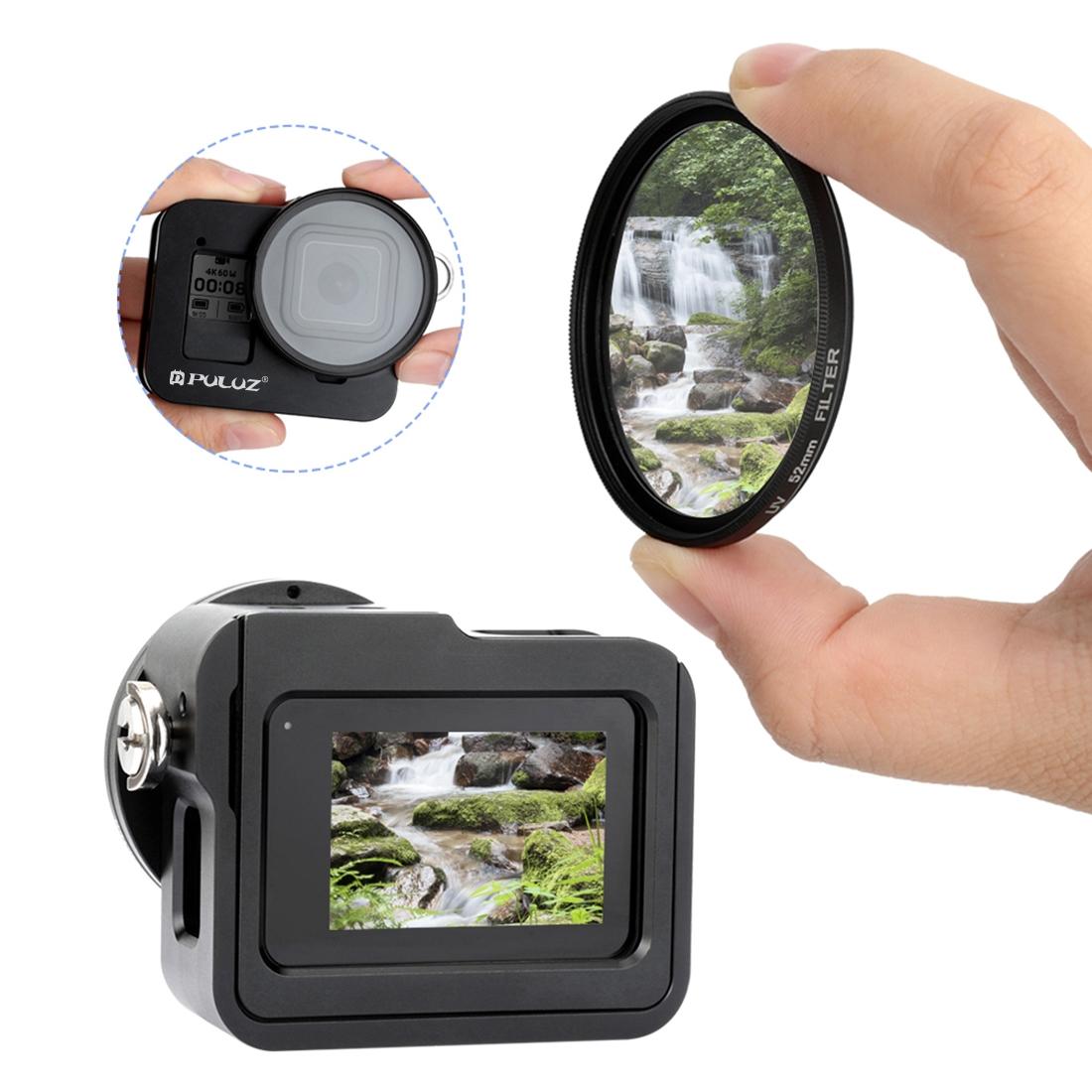 Aluminum Alloy Protective Cage With Insurance Frame And 52Mm Uv Lens For Gopro Hero8-1915196490440118277