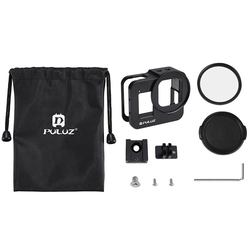 Aluminum Protective Cage With 52Mm Uv Lens For Gopro Hero8-1915196505392812040
