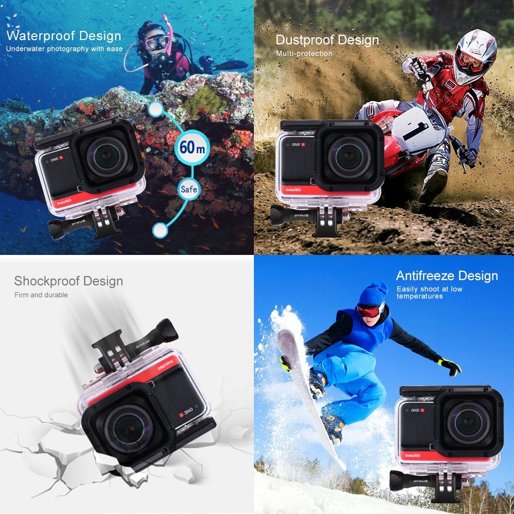 60M Waterproof Diving Case For Insta360 One R 1.0 Inch Edition-1922443400188137477