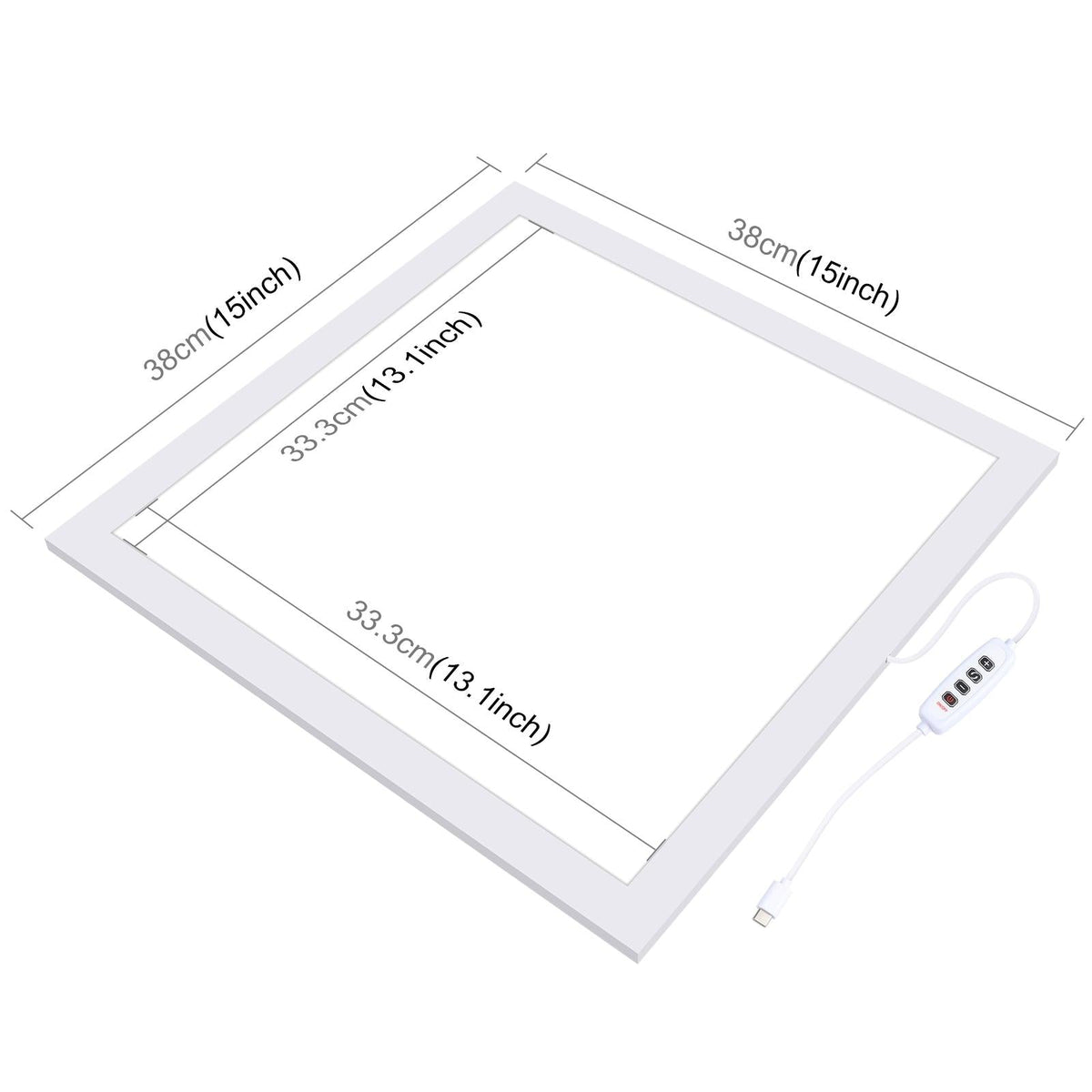 1000Lm Led Photography Light Panel With Switch - 38Cm Metal No Polar Dimming - 33.3Cm X 33.3Cm Effective Area-1964932223635427334