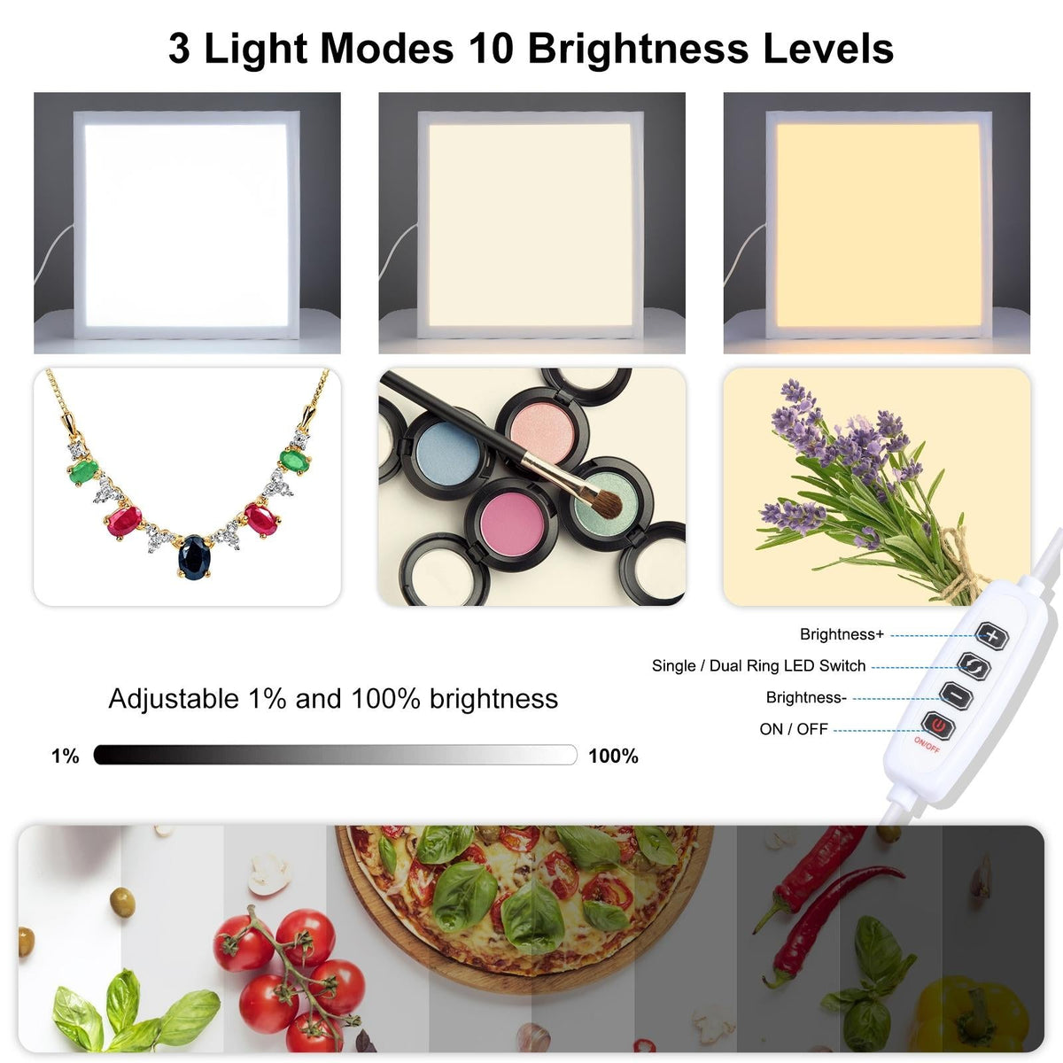 1000Lm Led Photography Light Panel With Switch - 38Cm Metal No Polar Dimming - 33.3Cm X 33.3Cm Effective Area-1964932223635427335