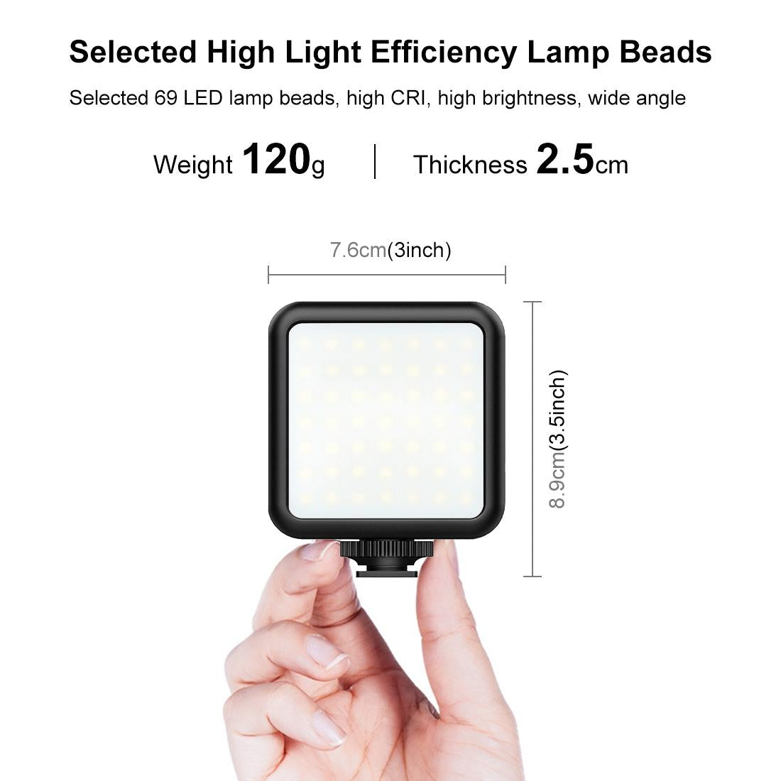 Handheld Camera Led Light - Full Colour Beauty Fill - Black-1915196680081379330