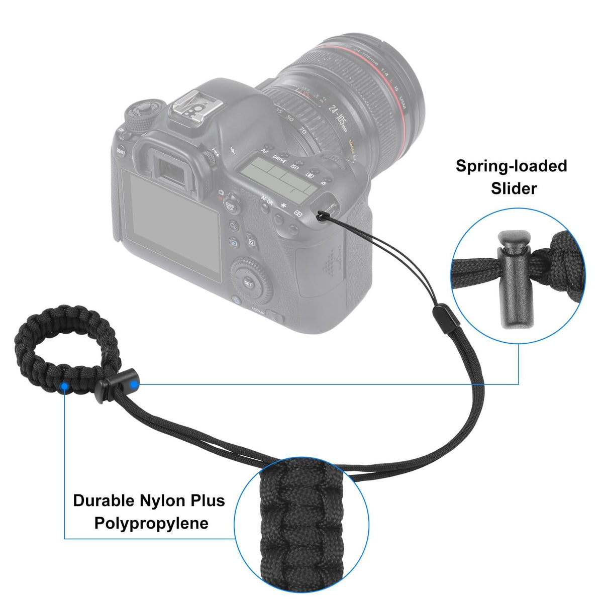 Adjustable Anti-Lost Camera Wrist Strap - Braided Sport-1915196508421099522