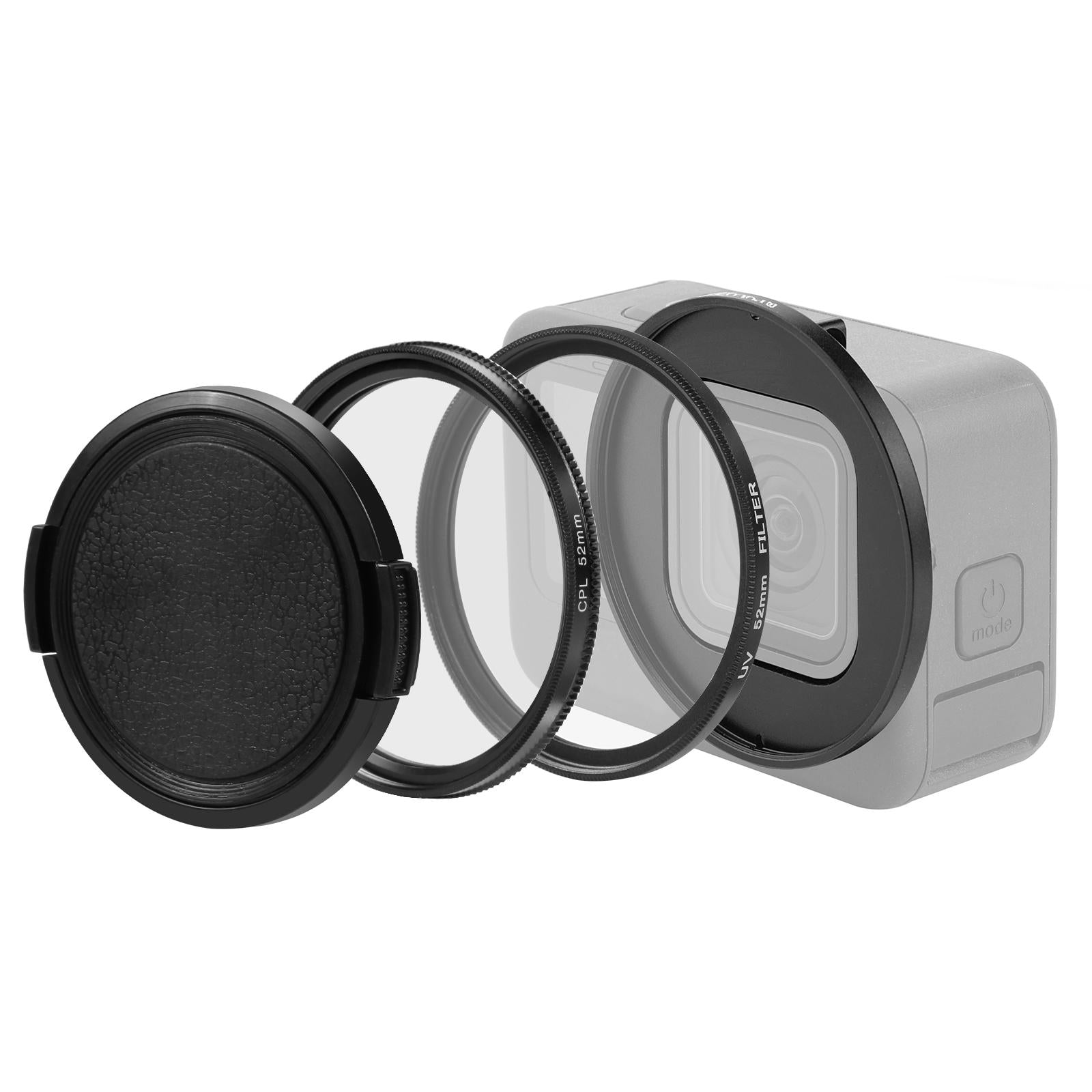 52Mm Cpl Uv Lens Filter + Adapter Ring For Gopro Hero12-1915196789498187776