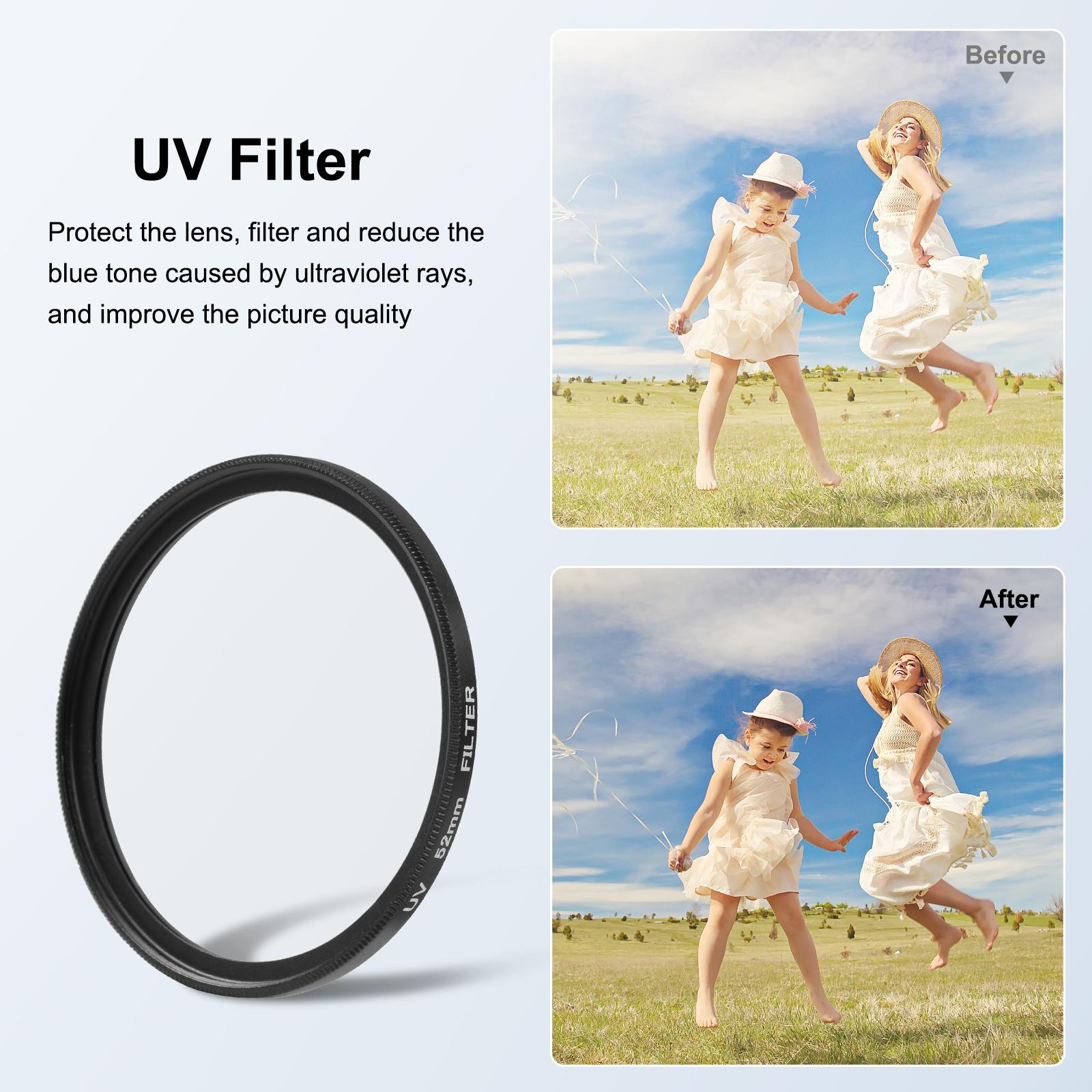 52Mm Cpl Uv Lens Filter + Adapter Ring For Gopro Hero12-1915196789498187779
