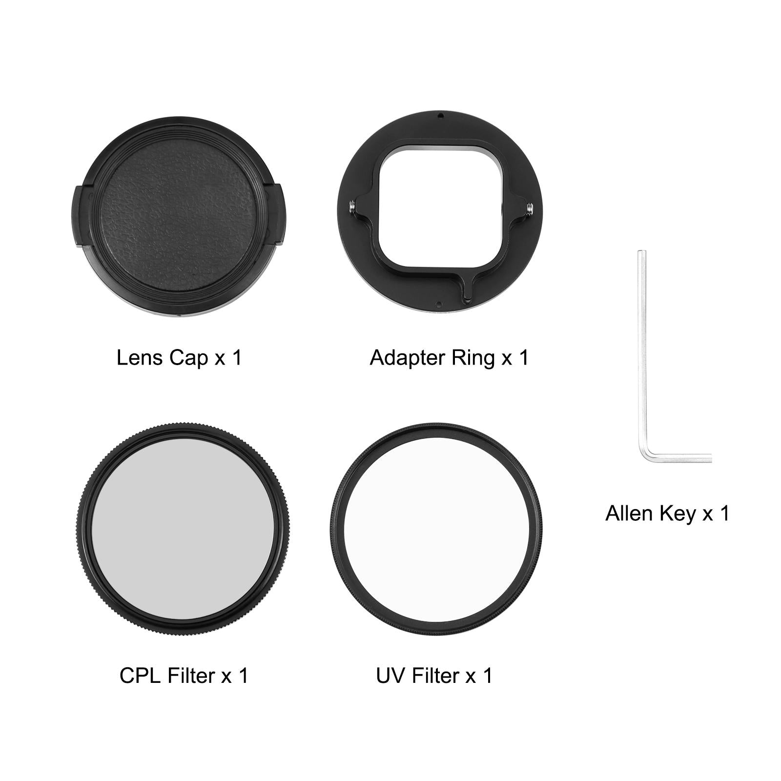 52Mm Cpl Uv Lens Filter + Adapter Ring For Gopro Hero12-1915196789498187782