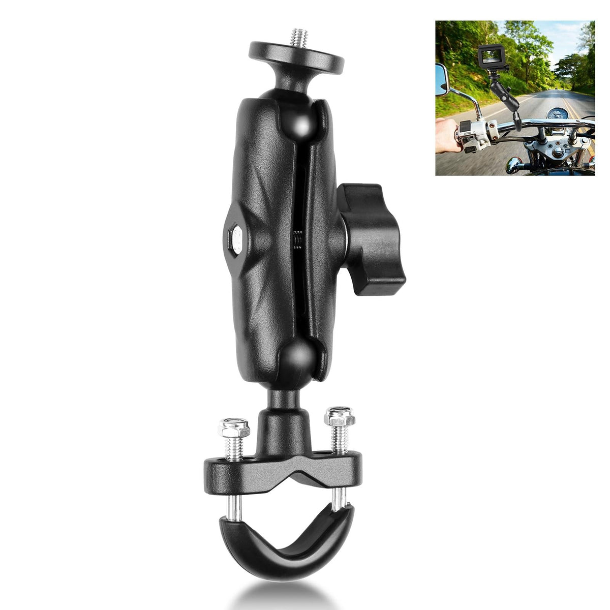 Motorcycle Handlebar Fixed Mount U Bolt Base Holder For Gopro And Other Action Cameras-1964932168392249344