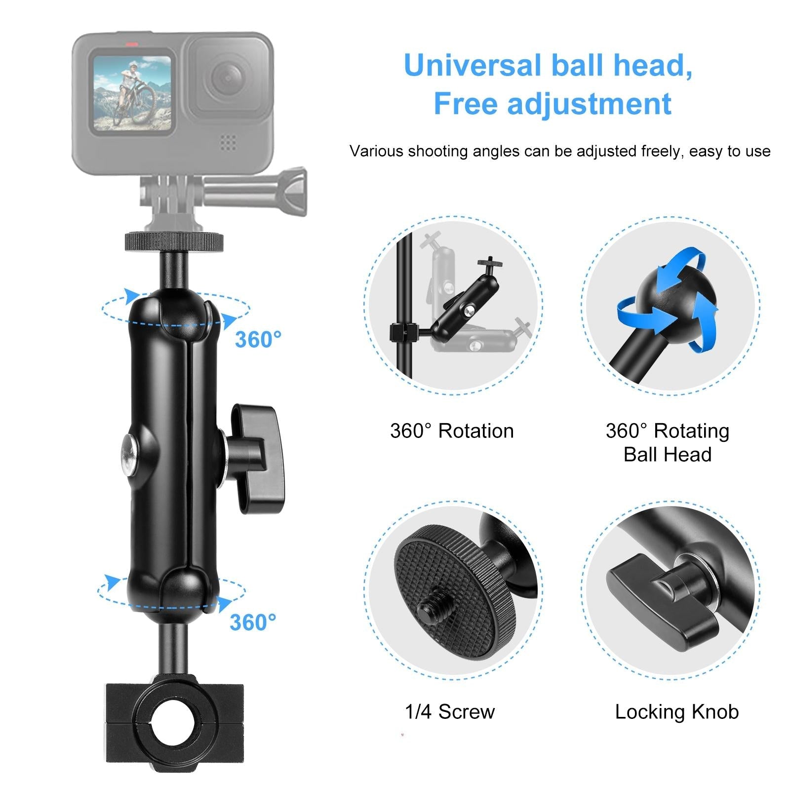 Universal Rearview Mirror Mount For Action Cameras 16.5 X 5.5Cm / 6.5 X 2.0 Inch-1915196728034856963