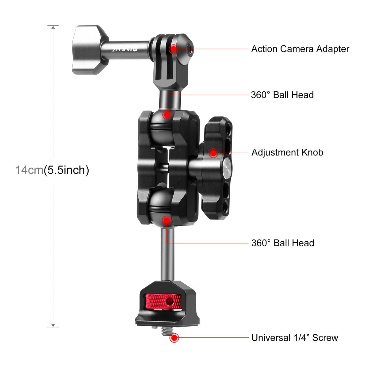 Versatile Aluminum Magic Arm Mount - Black-1915196719386202113