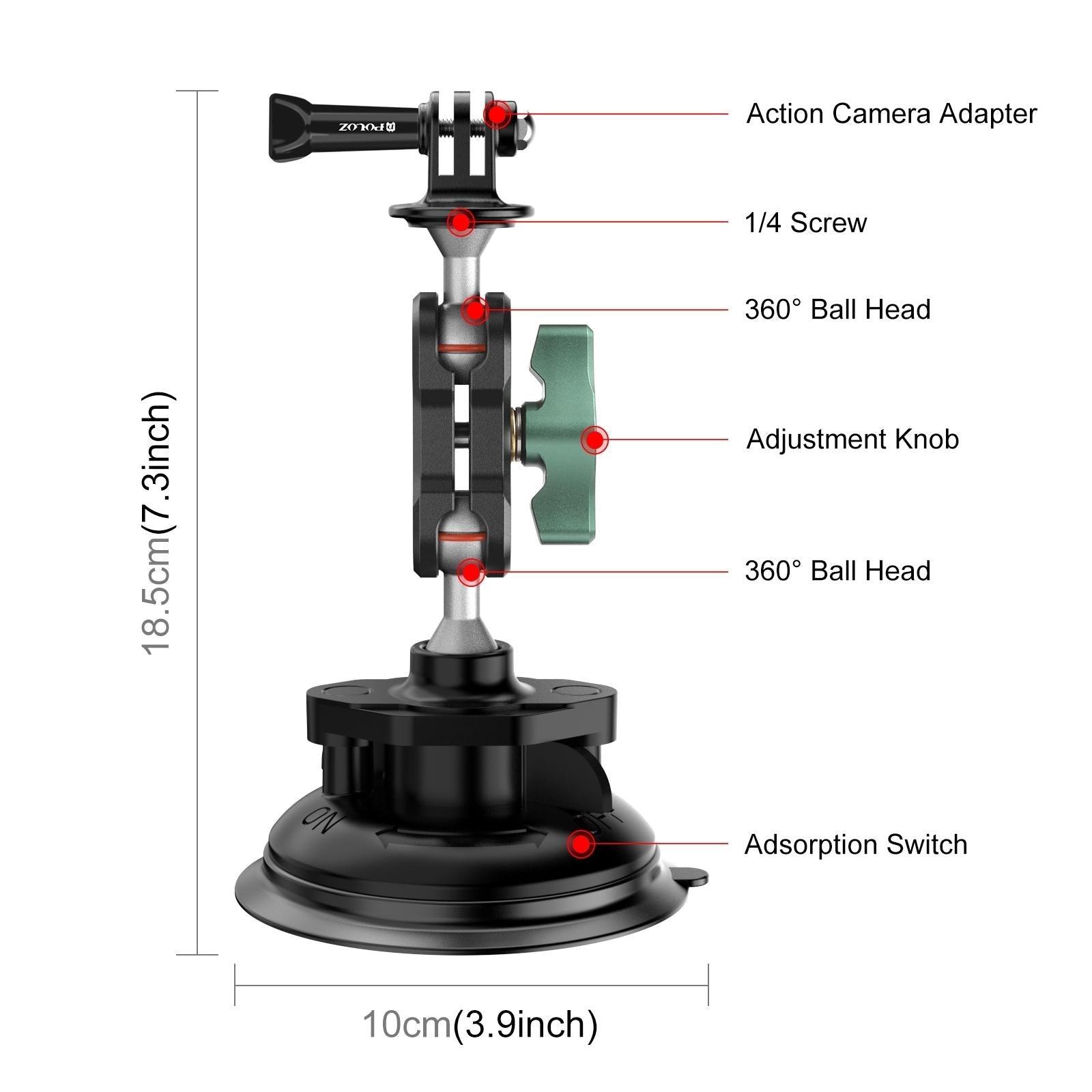 Aluminum Alloy Magic Arm With Strong Suction Cup-1915196489651589121
