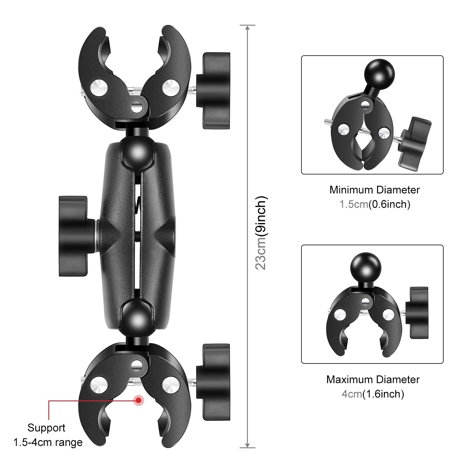 Dualheads Crab Clamp Handlebar Mount For Action Cameras-1915196505841602561
