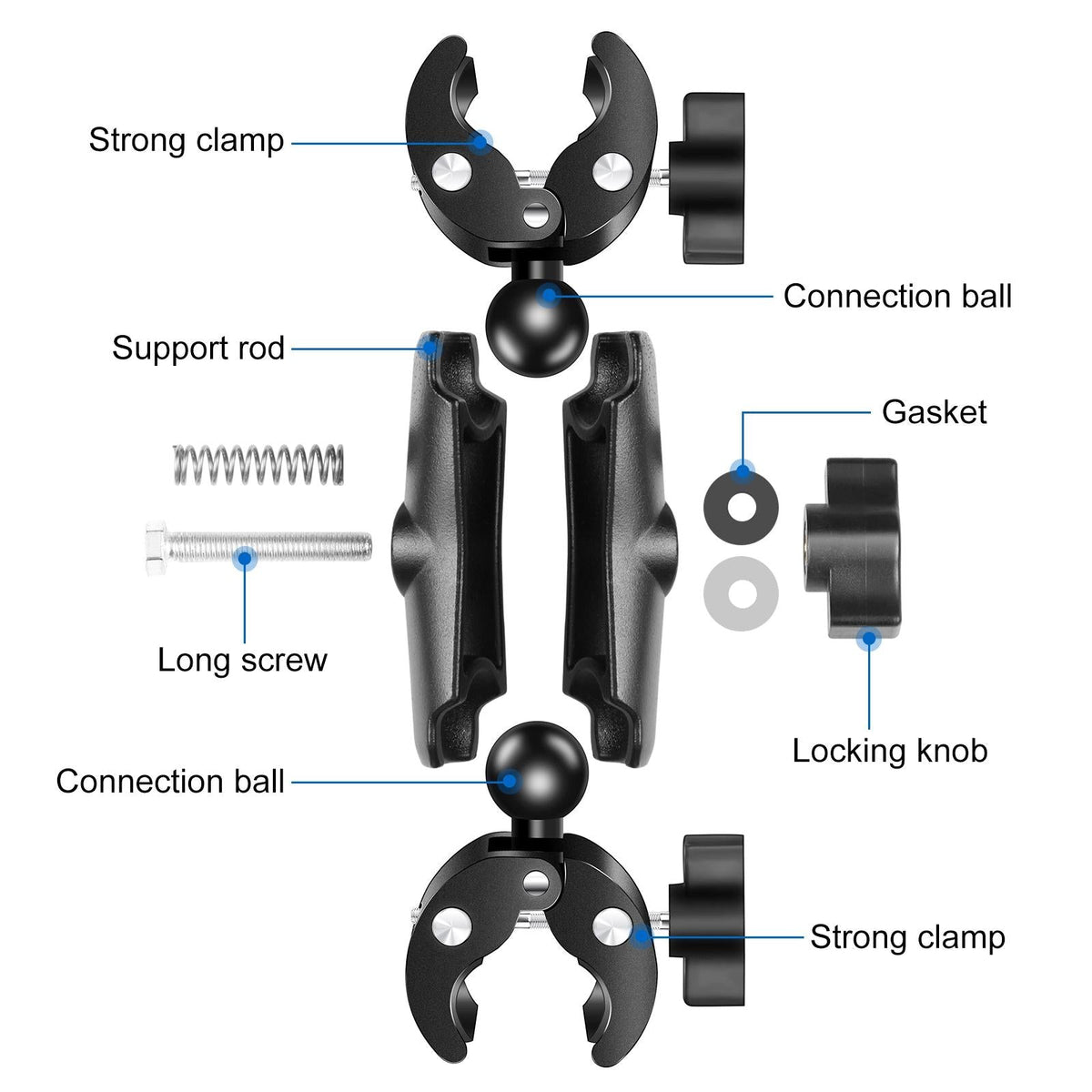 Dualheads Crab Clamp Handlebar Mount For Action Cameras-1915196505841602562